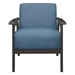 Prismatica Accent Chair - Blue Textured Fabric - Antique Gray Finish Frame - CAB4419