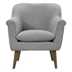 Palla 31.5" Steel Gray Woven Fabric Oversized Armchair - Walnut Finish Legs