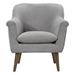 Palla 31.5" Steel Gray Woven Fabric Oversized Armchair - Walnut Finish Legs - CAB4423