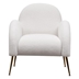 Whimsy Accent Upholstered Single Chair - White Sherpa Fabric - Golden Legs