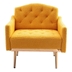 Nob Hill Accent Chair - Mustard Teddy Fabric - Rose Golden Finish Feet