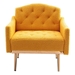 Nob Hill Accent Chair - Mustard Teddy Fabric - Rose Golden Finish Feet - CAB4426