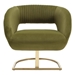 Aviora Accent Chair - Olive Velvet - Silver Metal Stand - CAB4436