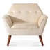 Treetop 32" Tufted Accent Chair - Beige Polyester - Solid Wood Frame and Birch Legs