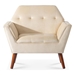 Treetop 32" Tufted Accent Chair - Beige Polyester - Solid Wood Frame and Birch Legs - CAB4444