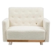 Tisbury Accent Chair - White Teddy Velvet - Rose Gold Iron Feet - CAB4445