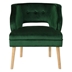 Torvex Mid Century Velvet Accent Chair - Emerald - Natural Rubberwood Legs