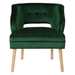 Torvex Mid Century Velvet Accent Chair - Emerald - Natural Rubberwood Legs - CAB4447