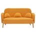 Magnolia 59" Teddy Velvet Beige Two-Seater Loveseat with Three Lumbar Pillows - Orange