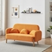 Magnolia 59" Teddy Velvet Beige Two-Seater Loveseat with Three Lumbar Pillows - Orange - CAB4449