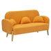 Magnolia 59" Teddy Velvet Beige Two-Seater Loveseat with Three Lumbar Pillows - Orange - CAB4449