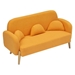 Magnolia 59" Teddy Velvet Beige Two-Seater Loveseat with Three Lumbar Pillows - Orange - CAB4449