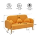 Magnolia 59" Teddy Velvet Beige Two-Seater Loveseat with Three Lumbar Pillows - Orange - CAB4449