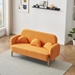 Magnolia 59" Teddy Velvet Beige Two-Seater Loveseat with Three Lumbar Pillows - Orange - CAB4449