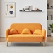 Magnolia 59" Teddy Velvet Beige Two-Seater Loveseat with Three Lumbar Pillows - Orange - CAB4449