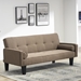 Falkner 72" Sofa Bed - Brown Cotton Linen - Solid Wood Frame - Includes 2 Pillows - CAB4452