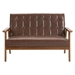 Briarbour 44" Loveseat - Brown Polyurethane Leather - Brown Finish Legs - CAB4458