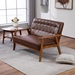 Briarbour 44" Loveseat - Brown Polyurethane Leather - Brown Finish Legs - CAB4458