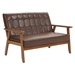 Briarbour 44" Loveseat - Brown Polyurethane Leather - Brown Finish Legs - CAB4458