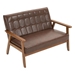 Briarbour 44" Loveseat - Brown Polyurethane Leather - Brown Finish Legs - CAB4458