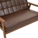 Briarbour 44" Loveseat - Brown Polyurethane Leather - Brown Finish Legs - CAB4458