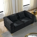 Ixalan 60" Sectional Loveseat - 2 Seater - Black Teddy Fabric - Gold Polished Metal Legs - CAB4460