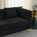 Ixalan 60" Sectional Loveseat - 2 Seater - Black Teddy Fabric - Gold Polished Metal Legs - CAB4460