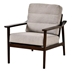 Gudrun Accent Chair Mid-Century Modern Chair - Taupe Linen Fabric - Solid Wood Frame