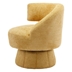 Petaluxe - Modern Swivel Barrel Accent Chair - Yellow Chenille