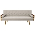 Tilford Mid Century Modern Tufted Fabric Sofa - Beige