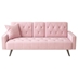 Zenitha 72" Sofa Bed with Armrests and Nail Head Trim - Pink Velvet - Solid Wood Frame