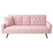 Zenitha 72" Sofa Bed with Armrests and Nail Head Trim - Pink Velvet - Solid Wood Frame - CAB4476