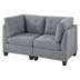 Tallgrass 64" Modular Loveseat 2-Piece Set - Gray Linen-like Fabric - Wood Frame