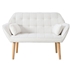 Lysander 50" Loveseat - White Linen Fabric - Rubber Wood Legs