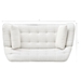 Lysander 50" Loveseat - White Linen Fabric - Rubber Wood Legs - CAB4501