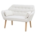 Lysander 50" Loveseat - White Linen Fabric - Rubber Wood Legs - CAB4501