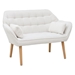 Lysander 50" Loveseat - White Linen Fabric - Rubber Wood Legs - CAB4501