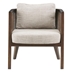 Eldora Accent Chair - Camel Fabric - Medium Walnut Wood Finish Frame and Legs