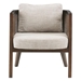 Eldora Accent Chair - Camel Fabric - Medium Walnut Wood Finish Frame and Legs - CAB4506