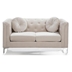 Sundor Loveseat - Ivory Velvet - Chromed Steel Legs