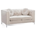 Sundor Loveseat - Ivory Velvet - Chromed Steel Legs - CAB4509