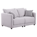 Prospect 60" Loveseat with 2 Single Armed Chairs - Light Gray Linen Fabric - Black Plastic Legs - CAB4512