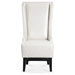 Wisteria 23" Wide High-Back Faux Leather Accent Chair - White - Birch Legs - CAB4518