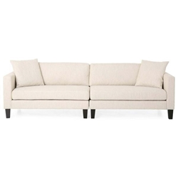 Merebrook 101 3-Seater Sofa - Beige - Wooden Legs 