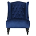 Ipsley Accent Chair - Upholstered Side - Navy Blue Velvet - Birch Wood Legs