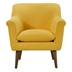 Talwyn 31.5" Yellow Woven Fabric Oversized Armchair - Walnut Finish Legs