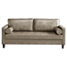 Elyria Mid-Century Modern Vegan Leather Sofa - Khaki - CAB4533