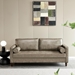 Elyria Mid-Century Modern Vegan Leather Sofa - Khaki - CAB4533