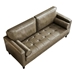 Elyria Mid-Century Modern Vegan Leather Sofa - Khaki - CAB4533