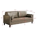 Elyria Mid-Century Modern Vegan Leather Sofa - Khaki - CAB4533